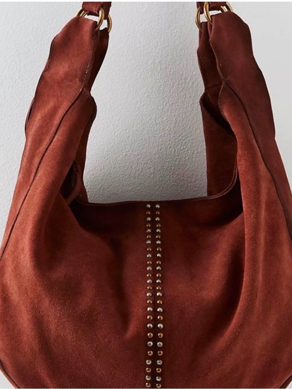 Free People Serengeti Suede Slouchy Hobo Tote in Brick - Picture 2 of 16